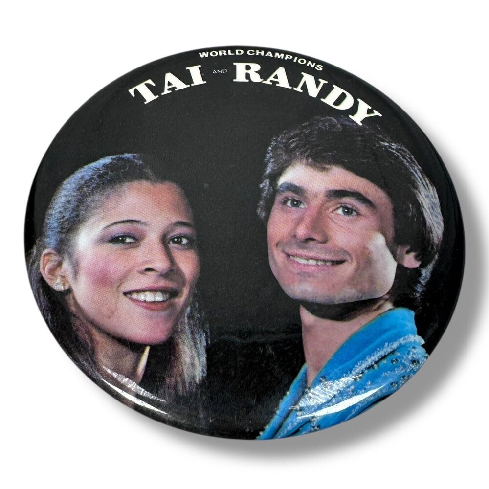 Vtg Tai Balbilonia Randy Gardner 1979 World‎ Champions Figure Skating Button Pin